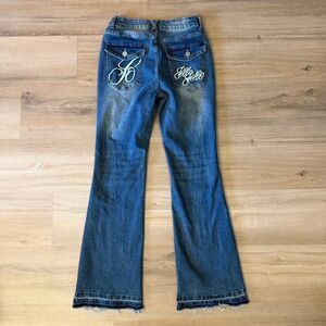 NVFelix Jelly Jelly Blue Denim Jeans Gold Detailed Japanese Sz S Y2K Era Baddie